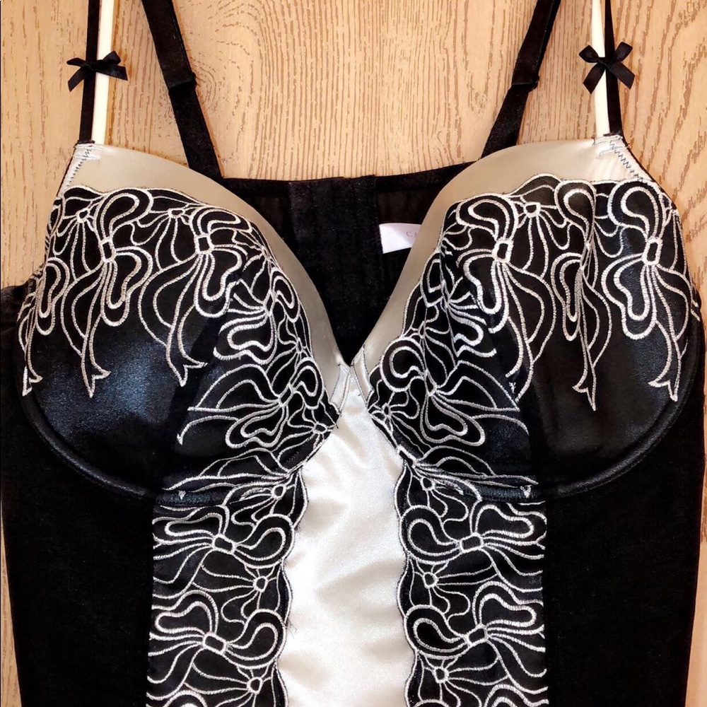 Cacique Intimates Corset - BLK/SIL LaneBryant